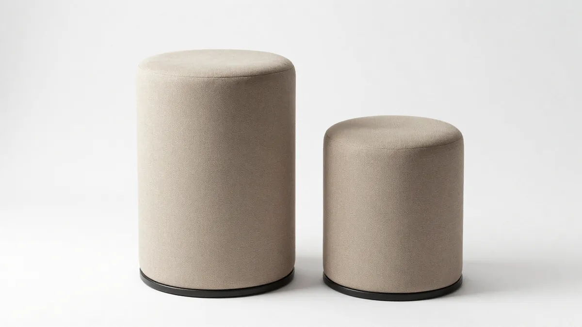 Two saddle stools with different cylinder heights compared
